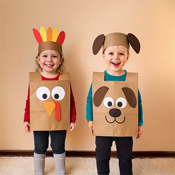Brown paper grocery bag costume ideas for kids
